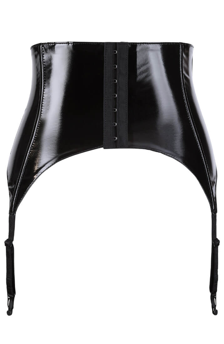 Black vinyl suspender underbust - Your Host