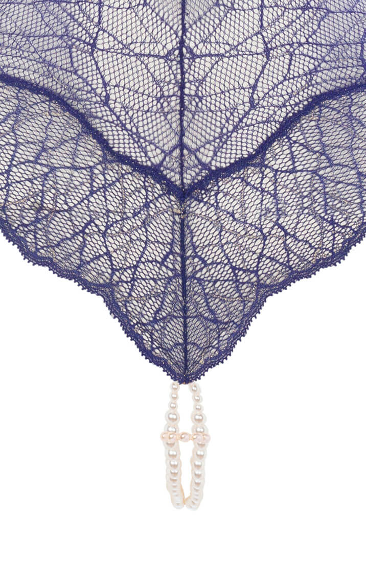 Blue bodysuit with double pearl string - Sydney Body Double