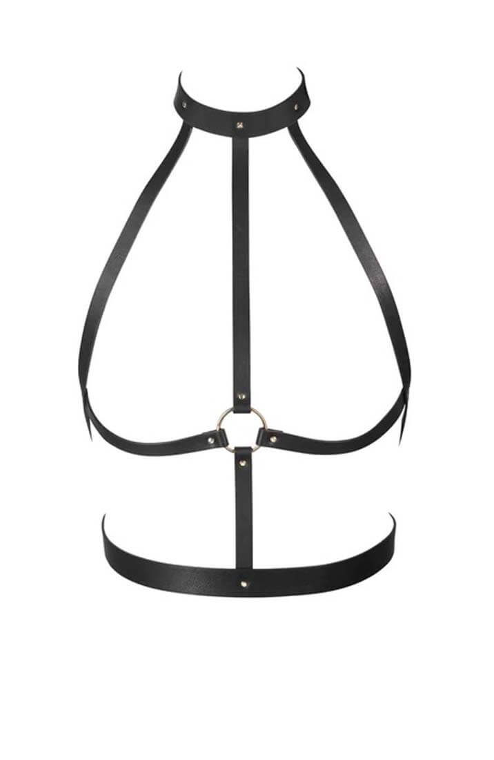 Faux leather body bondage harness
