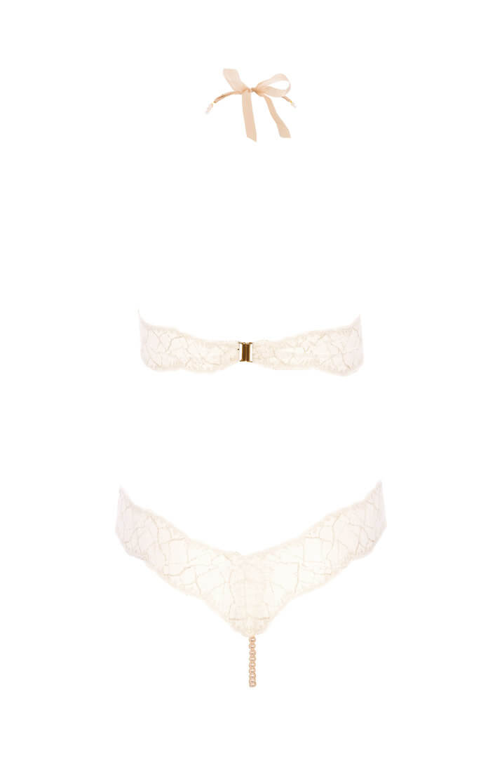 Ivory bodysuit with pearl string - Sydney Body Single