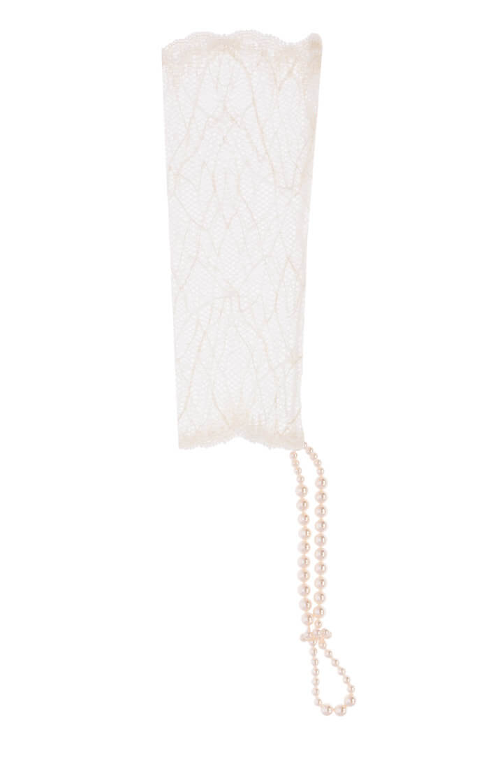 Ivory glove with stimulating pearls - Sydney Glove