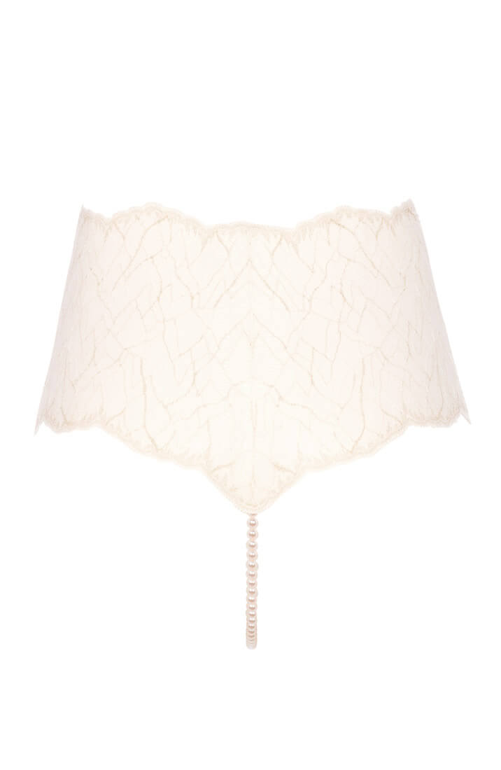 Ivory hipster panty with pearl string - Sydney panty