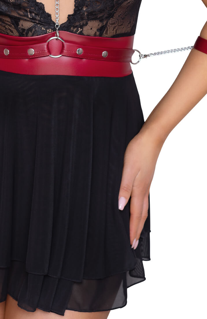 Lingerie dress with choker & restraints - Seeking Visuals