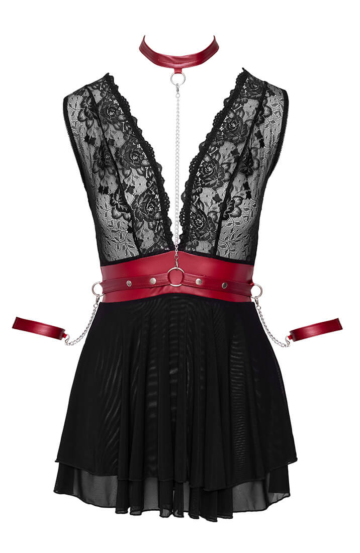 Lingerie dress with choker & restraints - Seeking Visuals
