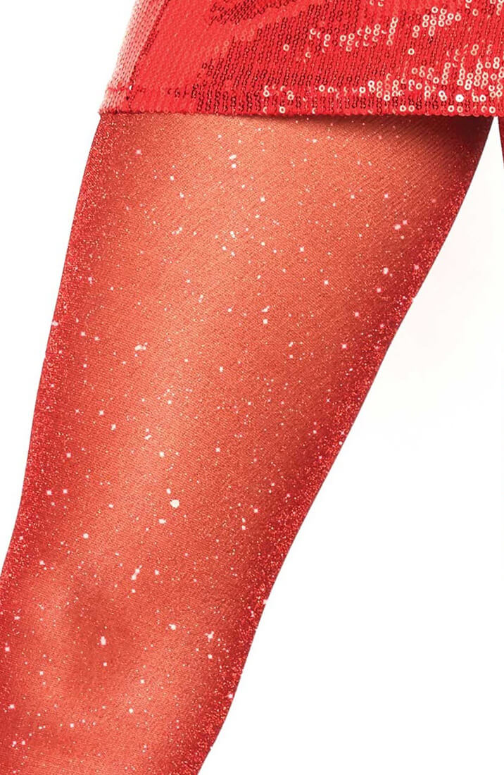 Red pantyhose with glitter