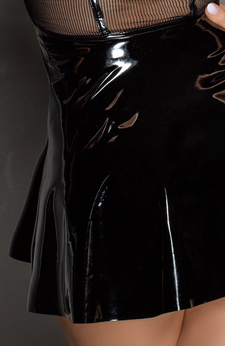 Black PVC & mesh doll dress - MANIFEST