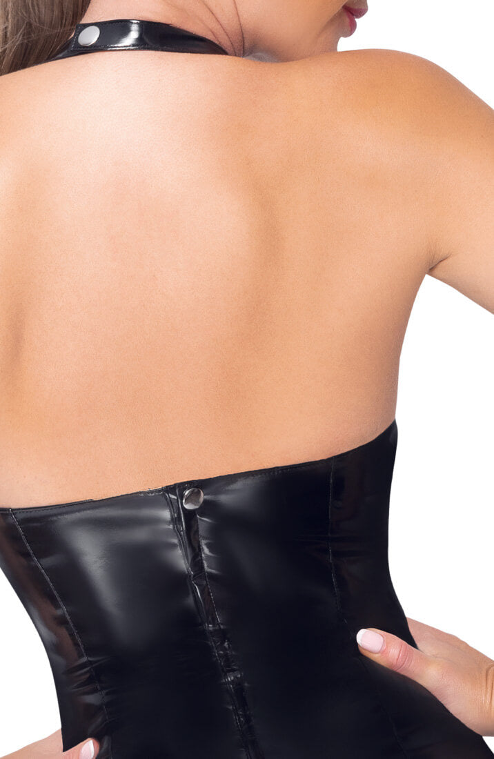 Black lace-up vinyl dress - High Maintenance