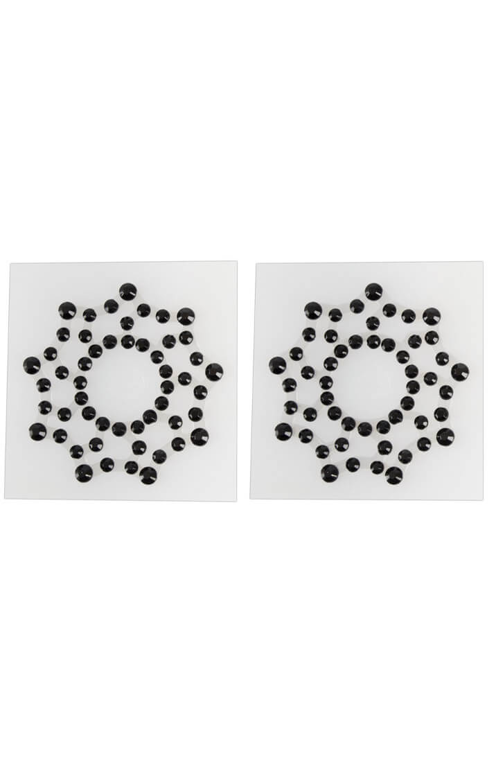 Black rhinestone nipple stickers
