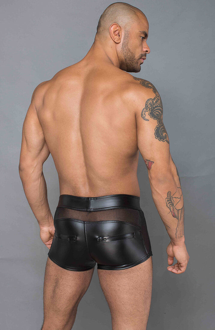 Black wet look boxer shorts - JAX