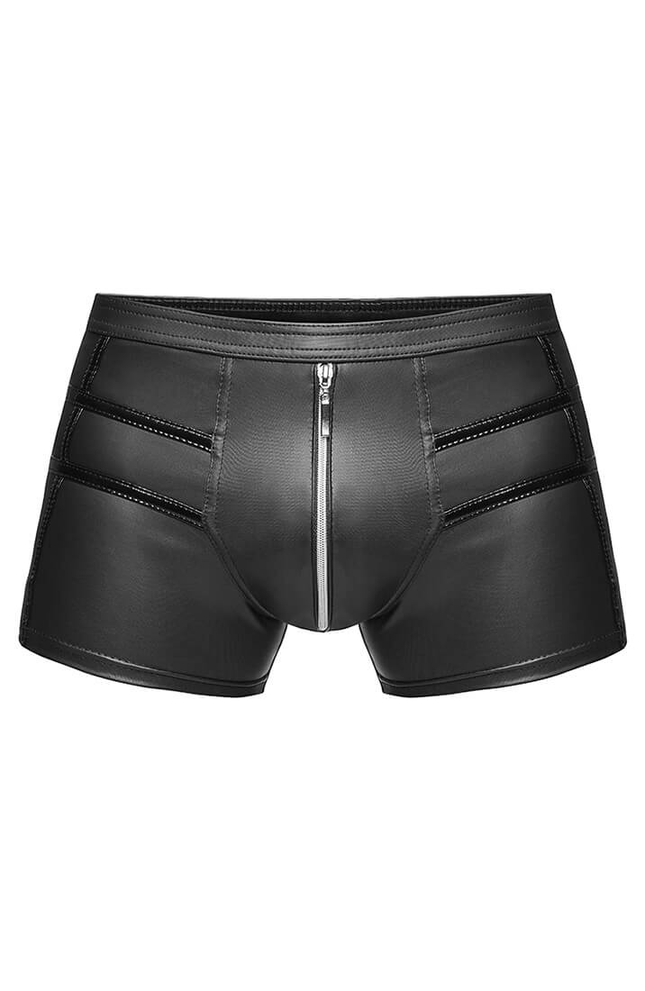Wet look boxer shorts with zip - CRAVE