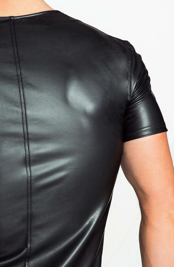 Wet look T-shirt with V front - My Will