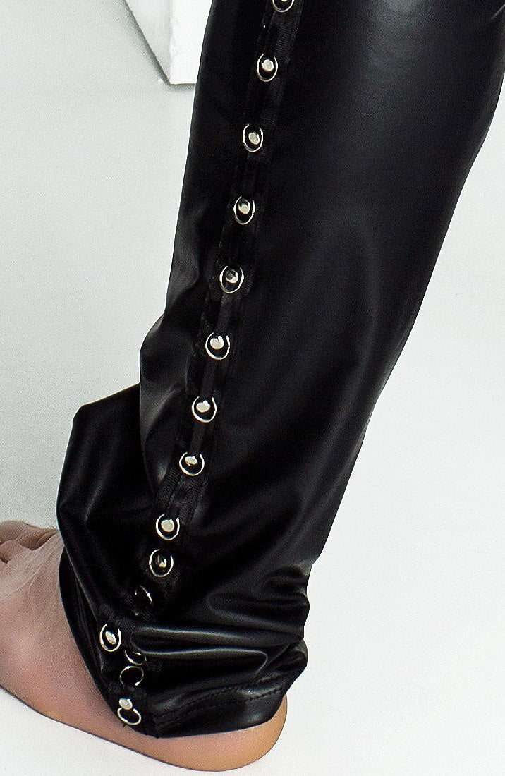 Wet look pants with studs - Damn Right