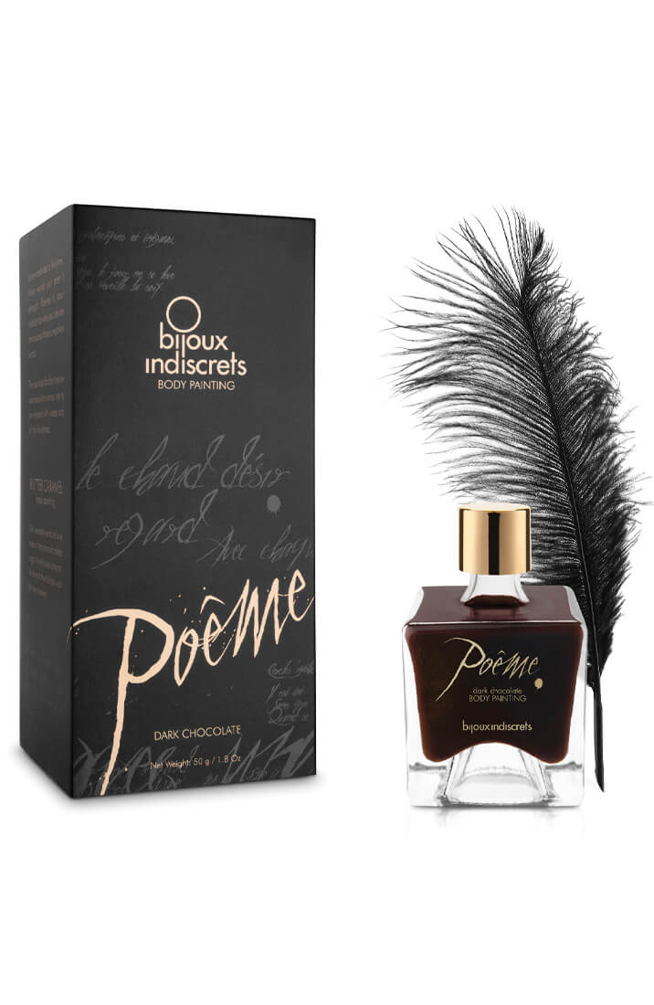 Chocolate body paint & feather - Dark Chocolate