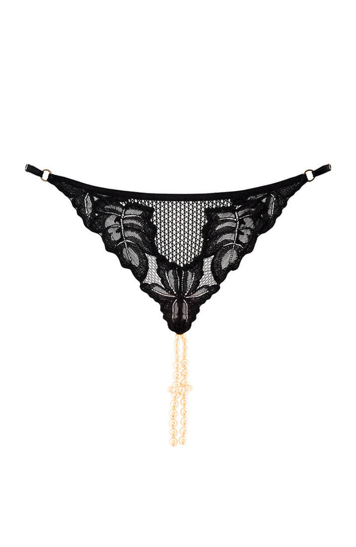 Black G-String with Double Pearl String | COAX Copenhagen