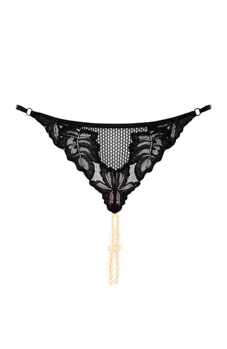 Black G-String with Double Pearl String | COAX Copenhagen