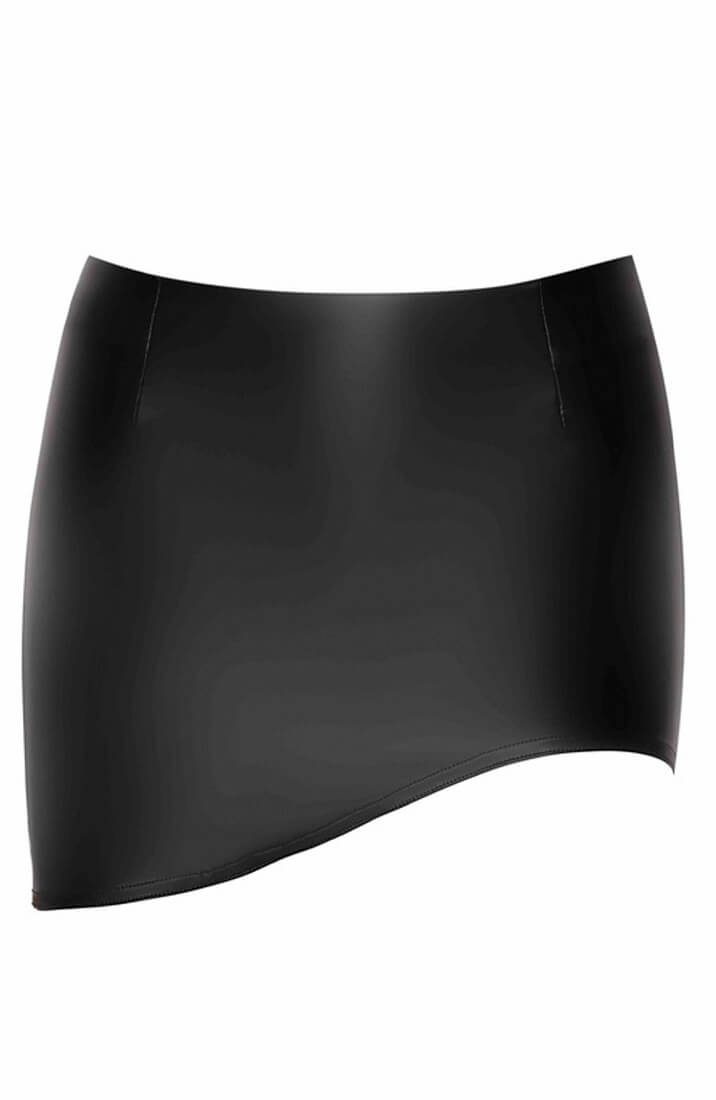 Wet look mini skirt