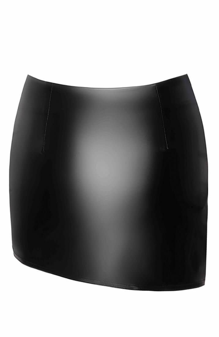 Wet look mini skirt