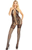 Black bodystocking lingerie with hearts