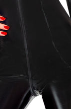 Load image into Gallery viewer, Sculpted to perfection - this long-sleeve vinyl catsuit molds to every curve for a second-skin feel