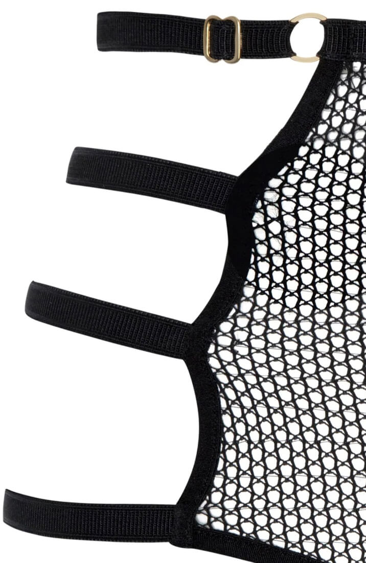COAX Copenhagen lace panty with pearl stimulation string and satin trim finish