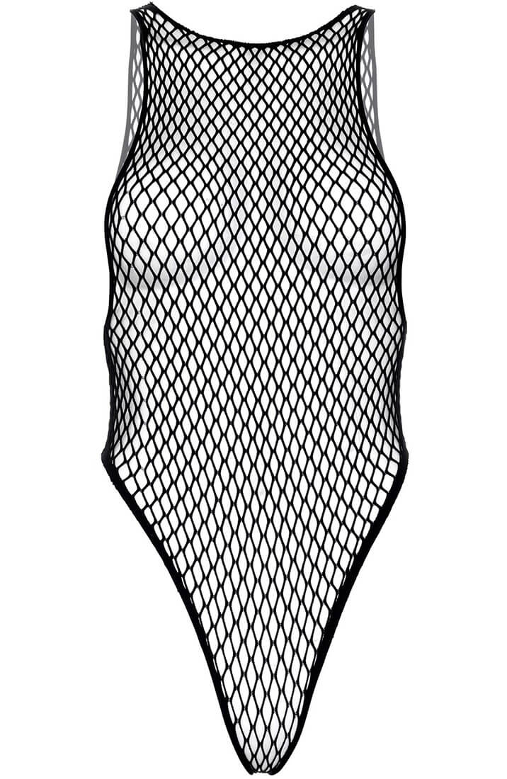 Black industrial net bodysuit lingerie