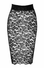 Load image into Gallery viewer, Sheer black lace pencil skirt