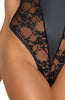 Black lace X wet look bodysuit - Mischievous Fantasies