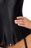 Black satin corset with suspenders - Curved Craze