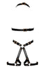 Faux leather body harness