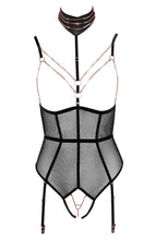 Load image into Gallery viewer, Bodysuit lingerie with rose-gold jewelry