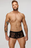 Boxer shorts with flock embroidery