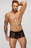 Boxer shorts with flock embroidery