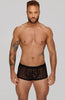 Boxer shorts with leopard flock embroidery