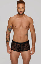 Load image into Gallery viewer, Boxer shorts with leopard flock embroidery