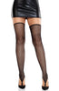 Black fishnet thigh highs with toe loop detail styled with mini skirt - COAX Copenhagen