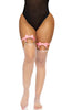 Pink faux leather thigh high garter