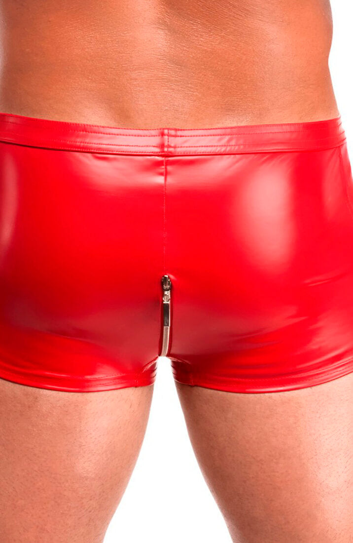 Matte red wet look boxer shorts for men - COAX Fetish clothing COAX Copenhagen