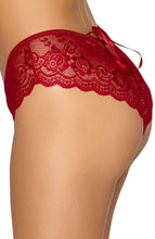 Load image into Gallery viewer, Red crotchless panty - Romantic Vibes