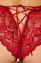 Load image into Gallery viewer, Red crotchless panty - Romantic Vibes