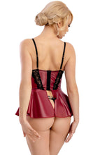 Load image into Gallery viewer, Red open cup peplum chemise