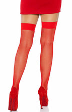 Load image into Gallery viewer, Red fishnet thigh highs