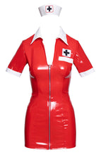 Load image into Gallery viewer, Red vinyl naughty nurse costume - To The Rescue