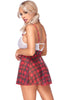 Sexy red checkered school girl costume