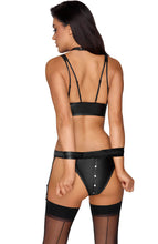 Load image into Gallery viewer, Black lingerie set with restraints