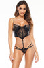 Black wet look teddy lingerie