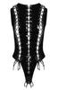 Vinyl bodysuit with lace-up design