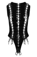Load image into Gallery viewer, Vinyl bodysuit with lace-up design