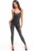 Wet look X Crocodile Catsuit with lace-up back