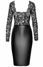 Load image into Gallery viewer, Wet look X Lace pencil dress