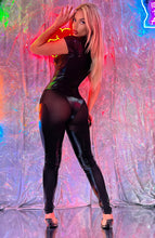 Load image into Gallery viewer, Wet look X Sheer mesh catsuit